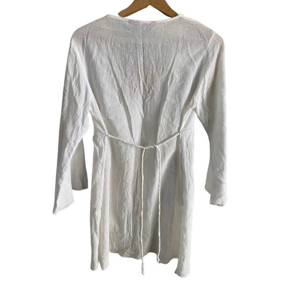 Arnaldo White Cotton Gauze  V-Neck Tunic Cover‎ Up 0 - Picture 2 of 10